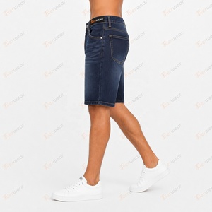 Pantalones cortos de mezclilla premium para hombre al por mayor, personalizados, de cintura alta, casuales, de verano, rasgados, desgastados, de algodón elástico. - Product Image 3