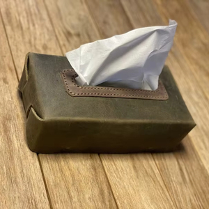 Organizador de cuero hecho a mano para almacenamiento de servilletas de habitación de hotel personalizado con logotipo en relieve, caja de pañuelos para restaurante, soporte para caja de pañuelos, 2017 - Product Image 1