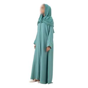 Turquoise Blue Butterfly Abaya Elegant Drape Farasha Design Modest Islamic Wear For <b>Women</b> Dubai Style Evening <b>Kaftan</b> - Product Image 3