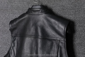 Nouvelle Mode Classique Moto Gilet En Cuir Pu Vachette Cortège Gilet 6XL Hommes En Cuir Véritable Sans Manches Vestes - Product Image 4