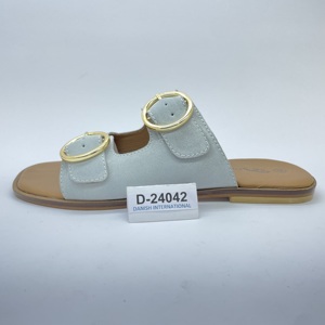 Đẹp Lady Giày Gót phẳng thiết kế mới trượt trên đôi Khóa da phụ nữ ăn mặc Sandal giản dị mùa hè ánh sáng mùa đông Sandal OEM - Product Image 4