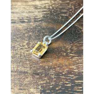 Pendentif en argent sterling semi-précieux taille émeraude Russell Sam pour cadeau, fiançailles, fête, anniversaire, mariage, chaînes numérotées - Product Image 4