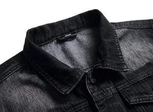 Chaqueta Vaquera de Invierno para Hombre, Estilo Urbano, Casual, Vintage, Manga Larga, Cierre de Botones, Corte Ajustado, Cuello Mao, Logotipo Frontal, Transpirable - Product Image 3