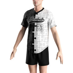 Vêtements de baseball et de softball pour hommes à manches courtes sur mesure en gros, uniformes d'équipe, style coréen, maillots de hip-hop - Product Image 5
