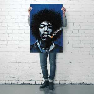 Póster contemporáneo de Jimi Hendrix con diseño de unión en base de lona - Product Image 2