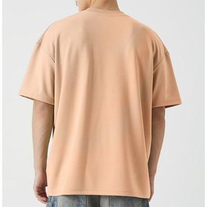 Marque De Luxe T-Shirt Hommes De Haute Qualité Street Clothing Solide Hommes T-shirt Surdimensionné-Pêche - Product Image 2