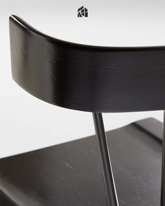 Silla de Comedor de Madera Negra, Silla Auxiliar con Estructura de Madera Resistente, Diseño Minimalista para Muebles de Hogar, Hotel, Apartamento, Villa - Product Image 4