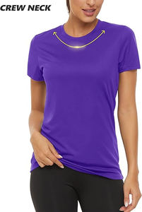 Camisetas unisex de poliéster y algodón con cuello redondo, camiseta lisa básica con logotipo personalizado, camiseta transpirable para mujer, moda personalizada, OEM - Product Image 3