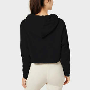 Femmes surdimensionné fermeture éclair haut court à capuche coupe ample taille mince à manches longues sweat décontracté haute qualité 100% coton Streetwear - Product Image 2