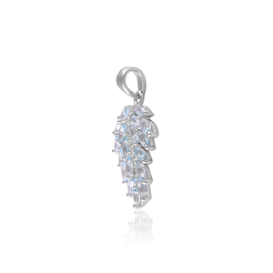 Pendentif Shah Gems pour femme en grenat naturel, argent sterling 925, perle d'eau douce, or rose, platine, design végétal tendance, diamant - Product Image 3
