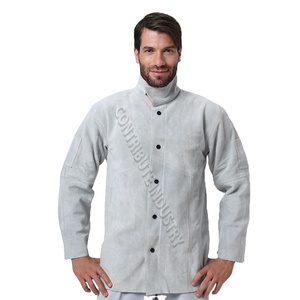 Unisex Professional Safety Clothing Heavy Duty FR Cowhide Leather Welding <b>Jacket</b> - Product Image 1