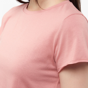 Top corto personalizado para mujer Camisetas Transpirable 100% Algodón Ropa informal Manga corta Todas las estaciones - Product Image 6