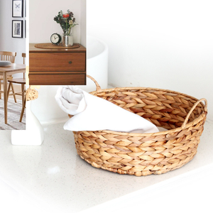 ตะกร้าเก็บของสไตล์ชนบทสุดเก๋ งานสานด้วยมือ ของตกแต่งบ้านสุดพิเศษ ทำจากผักตบชวา พร้อมหูหิ้ว ใช้งานได้หลากหลาย - Product Image 5