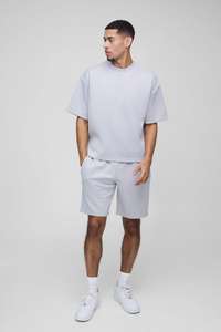 <b>Mens</b> Oversized Summer Two Piece Tracksuit <b>Set</b> with <b>Short</b> Sleeve <b>T</b> <b>Shirt</b> <b>and</b> Matching <b>Shorts</b> Lightweight Breathable - Product Image 4
