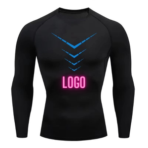 Camiseta de compresión de manga corta 100% algodón para hombre, transpirable para correr, entrenamiento, culturismo, entrenamiento, Fitness, ropa deportiva - Product Image 3