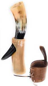 Wholesale Natural Polished Viking Drinking Horn Trendy <b>Ceramic</b> <b>Cup</b> with Stand for Home and Hotel Use for Beer Drinking - Product Image 4