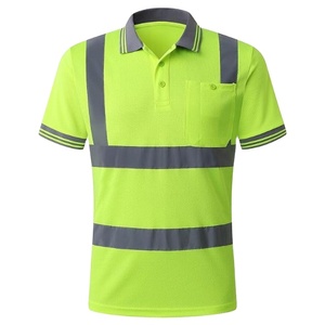 Camiseta Polo de Alta Visibilidad para Verano, Negra y Naranja, de Alta Calidad, Reflectante, de Seguridad Vial - Product Image 1