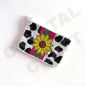 Pochette à monnaie perlée Kolly Seed beau portefeuille porte-monnaie perlé personnalisé pour les femmes pochette à monnaie à la mode avec - Product Image 5