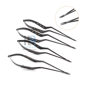 Ensemble de forceps chirurgicaux microscopiques manuels Yasargil 18,5 cm/22,5 cm, forme baïonnette, instruments en acier inoxydable, certifiés CE Classe I - Product Image 5