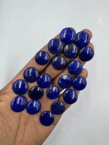 Precios de fábrica en lapislázuli azul natural Piedra preciosa suelta Corte de cabujón en forma redonda disponible para la venta - Product Image 6
