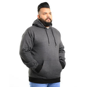 Sudadera con capucha de gran tamaño de alta calidad para hombre, logotipo personalizado, ropa de calle de algodón polar sólido anticontracción, capucha Lisa para invierno - Product Image 2