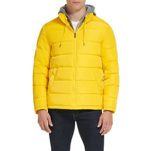 แจ็คเก็ตพัฟเฟอร์แบบมีฮู้ดสำหรับผู้ชาย ฤดูหนาว คุณภาพสูง ผลิตตามสั่ง ใหม่เอี่ยม พร้อมโลโก้ด้านหน้า น้ำหนักเบา มีซิป - Product Image 5