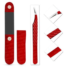 Pinzas para pestañas con agarre de diamante con recubrimiento en polvo verde, azul y negro, pinzas de acero inoxidable de diseño único con etiqueta privada - Product Image 6