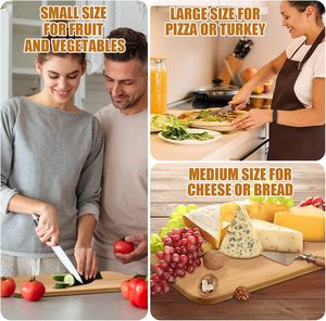 Planche à découper en bois de qualité créative avec poignée planche à découper de vaisselle moderne pour organisateur d'articles de cuisine - Product Image 4