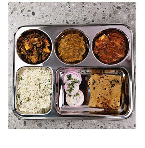 Gastro Norm <span class=keywords><strong>Pan</strong></span> gn 304 thép không gỉ Ấn Độ thali khay ăn trưa <span class=keywords><strong>5</strong></span> ngăn & 6 trường đơn vị không dính & máy rửa chén an toàn - Product Image 5