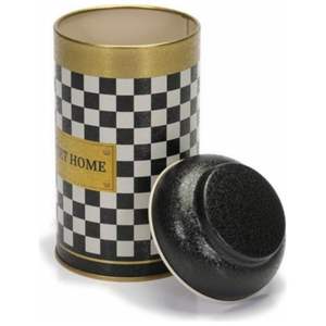 Boîte en métal ronde de 90mm avec couvercle en forme de dôme, damier, capacité de 0,9 L pour les organisateurs de bijoux, hauteur de 150mm - Product Image 4