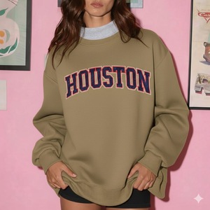 Sudadera de Forro Polar Personalizada con Logotipo, Ecológica, de Poliéster/Algodón, para Todas las Temporadas, Cuello Alto Informal, Holgada, de Manga Larga para Mujer - Product Image 4