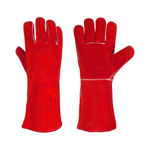 Gants de soudage en cuir de vachette de qualité supérieure, résistant à l'abrasion, résistant à la chaleur, gants de lutte contre l'incendie - Product Image 4