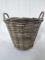 Panier à pommes de terre en rotin gris Kubu naturel avec doublure en plastique Panier de stockage des aliments avec poignées pour l'organisation des conteneurs