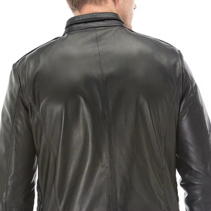 2025 Meilleure vente veste en cuir pour hommes enduit col montant imperméable Style Vintage manches longues haute qualité hiver - Product Image 6