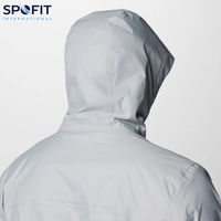 Veste de pluie imperméable, coupe-vent, respirante, légère et à séchage rapide pour homme, avec fermeture éclair intégrale et capuche réglable.