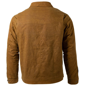 <b>Men's</b> Casual Winter Regular Jacket High Quality 100% <b>Washed</b> Cotton Duck Canvas Custom Logo Sleeve Button Plus Size Wool Liner - Product Image 4