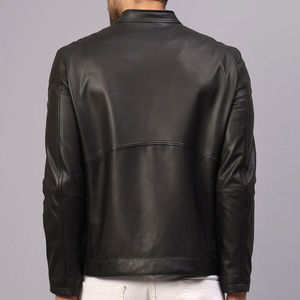 Veste en cuir pour hommes confortable et souple High Street livraison rapide taille normale saison d'hiver veste en cuir de motard pour hommes OEM - Product Image 3