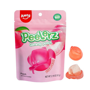 Más vendidos Amos Peelerz Banana Gummies Pelable Fruit Candy Snacks Bolsa resellable sin grasa 2,19 oz Precio de fábrica - Product Image 5
