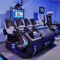Simulateur de réalité virtuelle 9D VR Dark Ship 3D dynamique 4 places, équipement de jeu pour parc d'aventure intérieur, en plastique et métal
