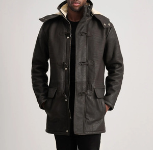 Veste bomber en cuir de haute qualité avec logo personnalisé de la meilleure qualité, col montant surdimensionné, imperméable et respirante pour hommes - Product Image 4