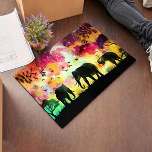 Alfombras con Pintura de Tres Elefantes, Alfombra con Paisaje Lunar, Alfombras de Elefantes, Alfombras de Animales, Alfombra Gobelino - Product Image 2