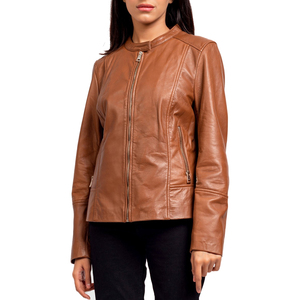 Chaquetas de cuero de manga larga para mujer Ropa de invierno Chaqueta de cuero para mujer Chaqueta de cuero de mujer personalizada ajustada genuina - Product Image 1