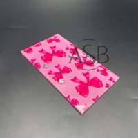 Plaques à cils en acrylique rose avec nœuds et aimants, impression de logo personnalisée, service OEM, vente en gros de plaques à cils