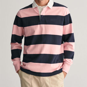 Camiseta de Rugby Clásica, Cómoda, Transpirable, Personalizable, Manga Larga, Algodón Grueso, Estilo Urbano, Secado Rápido, 220g - Product Image 4