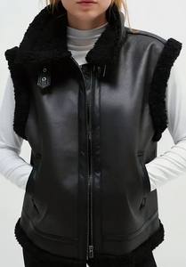 Chalecos de Invierno de Primera Calidad, Elegantes Chalecos con Cuello de Piel para Mujer, Tendencia Transpirable, Corte de Piel de Oveja - Product Image 4