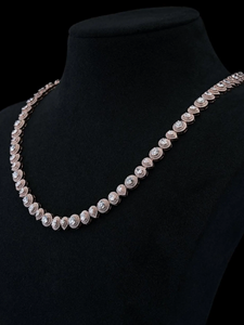 Iced Out Pear And Round Cut Tennis <b>Necklace</b> Silver Sparkling <b>Statement</b> Jewelry For Men Women - Product Image 4