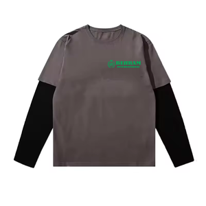เสื้อยืดแขนยาวทรงโอเวอร์ไซส์สั่งทำพิเศษสองชั้น ยูนิเซ็กซ์ ผ้าฝ้าย 100% เป็นมิตรกับสิ่งแวดล้อม แห้งเร็ว น้ำหนัก 220 กรัม ทรงเข้ารูป - Product Image 3