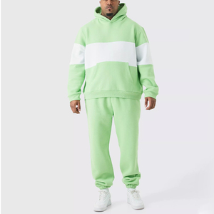 Chándal de diseño liso personalizado de algodón polar Unisex apilado, sudadera con capucha para hombre, conjunto de Jogger, jersey de talla grande, chándal Vintage - Product Image 2