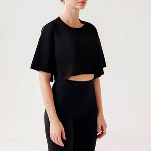 เสื้อครอปท็อปผู้หญิง ระบายอากาศดี ใส่สบายสำหรับฤดูร้อน ผ้าฝ้าย 100% แห้งเร็ว ปรับแต่งได้ สไตล์ลำลอง สตรีทแวร์ ขายดี - Product Image 4