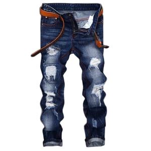Denim <b>Jeans</b> Pants _ Wholesale Distressed Denim Trousers Hip Hop Fashion Stretch Denim Pants for Men - Product Image 1